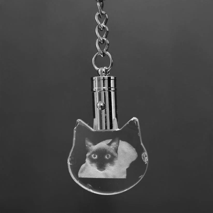Crystal Cat-Shaped Keychain