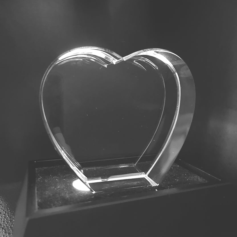 Heart-Shaped Crystal for Personalized Engraving