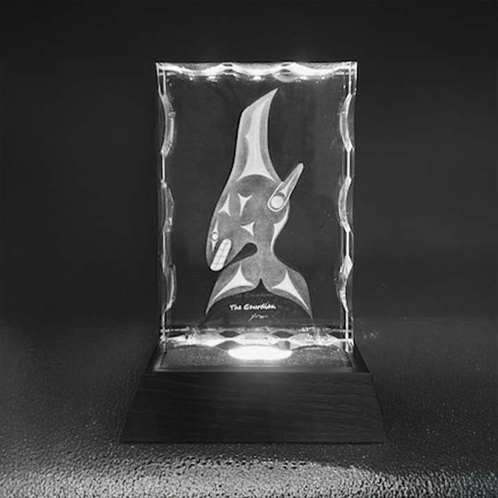 3D Laser-Engraved Killer Whale Crystal Keepsake