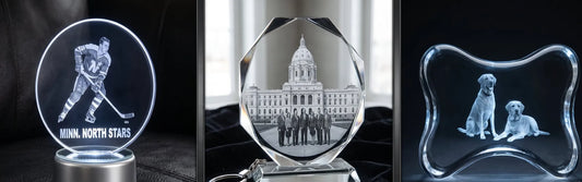 3D laser-engraved crystal keepsake gifts 